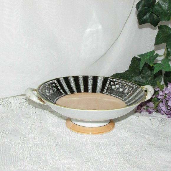 Noritake Antique Footed Compote Fruit Bowl Cottagecore Japan Vintage - Picture 6 of 6